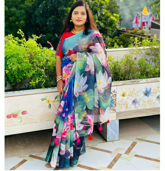 Digital Printed Colurful Saree (MSF)