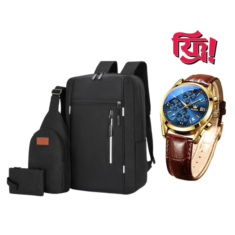 Exclusive 3-in-1 Bag Set Combo with Free Watch!