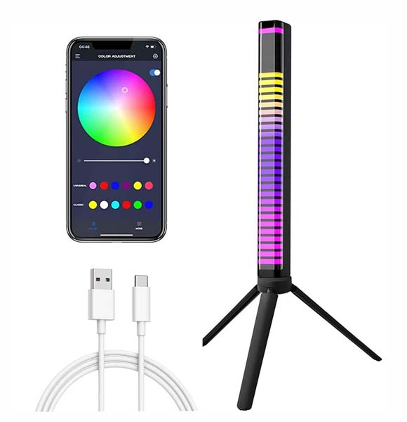 3D RGB APP Control Rechargeable Rhythm Light With Voice-Activated Pickup (DT-10)