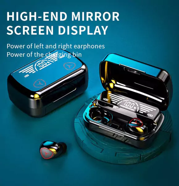 New Latest M66 Pro Wireless Earbuds Tws Earphones Bt5.3 Handfree 9D Stereo Sports gaming in-ear earphones Mirror Power Bank (RUB)