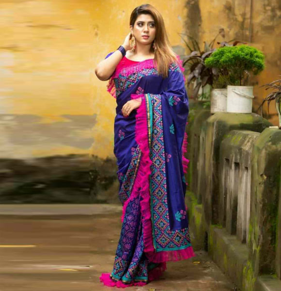 Half Silk High-Quality Block Printed Saree GM-200