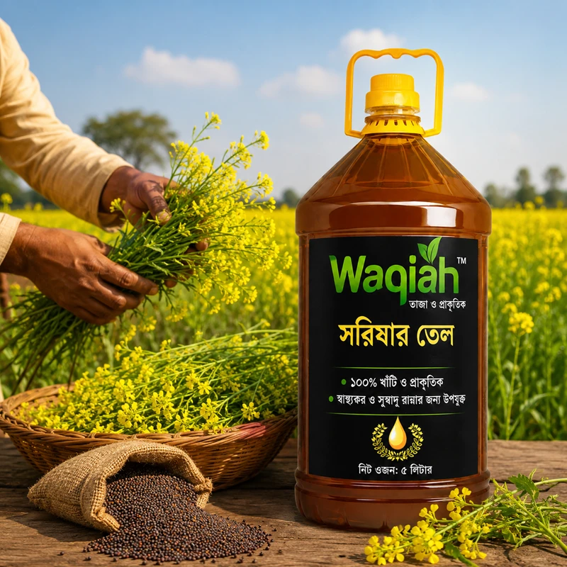মেশিনে ভাঙ্গানো খাঁটি সরিষার তেল (৫লি:) Premium Pure Mustard Oil