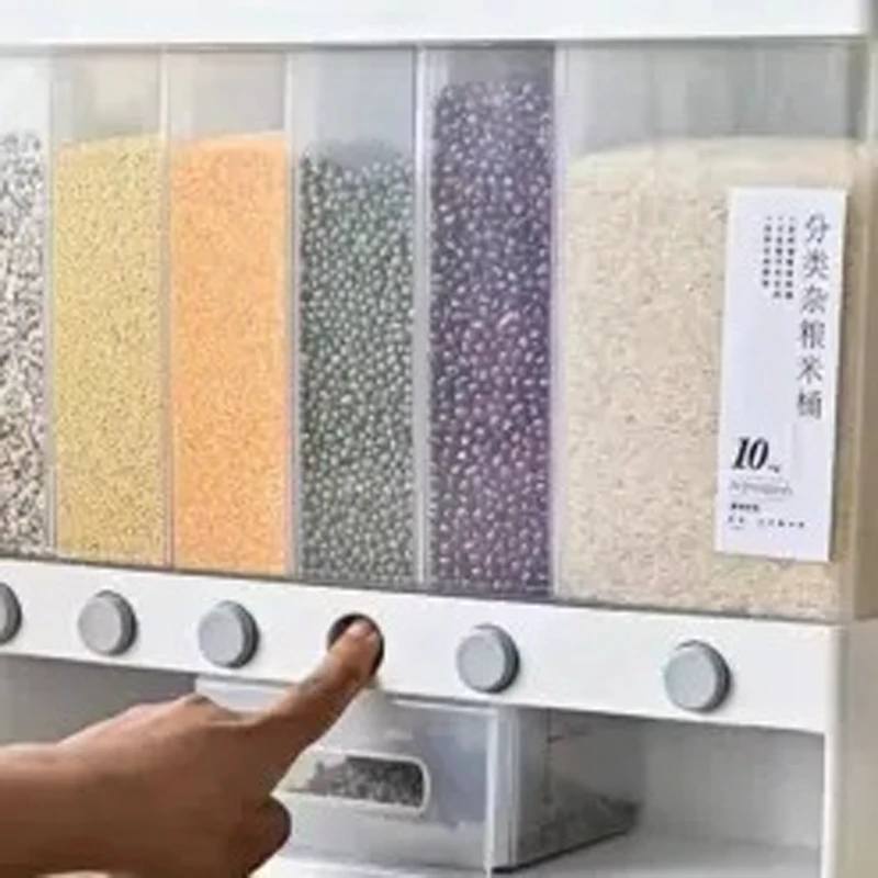 6-in-1 Wall Mounted Food Storage Box for Kitchen