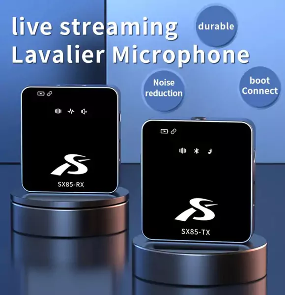 SX85 Audio Wireless Lavalier Microphone for PC DSLR Camera Type-C Android Phone Interview Live Mic Noise Reduction (RUB)