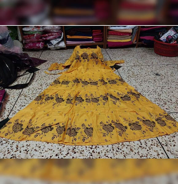 Readymade Screen Print Gown. (EF)