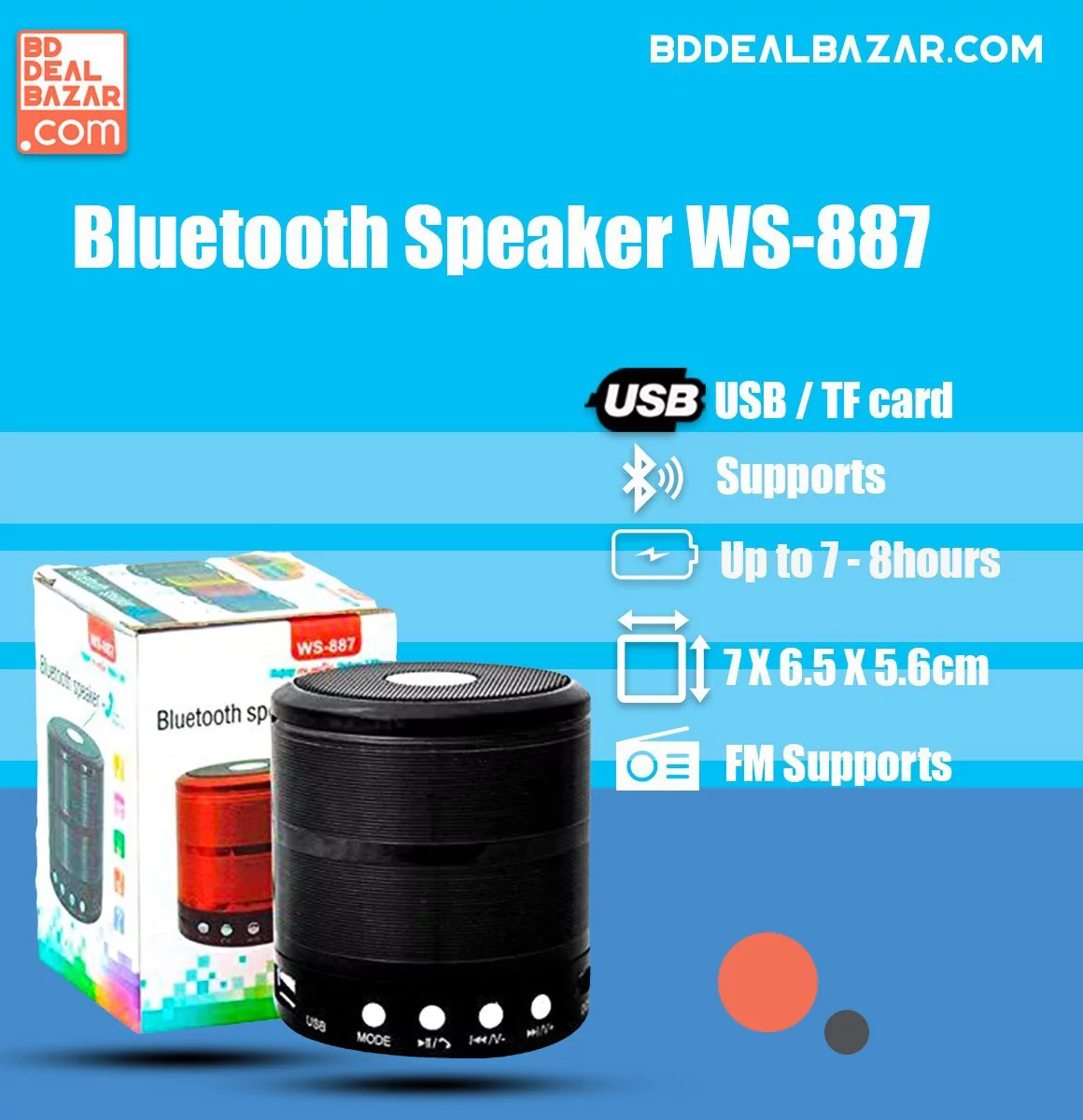 WS-887 Mini Bluetooth Wireless Speaker