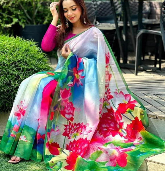 Digital Printed Colurful Saree (MSF)