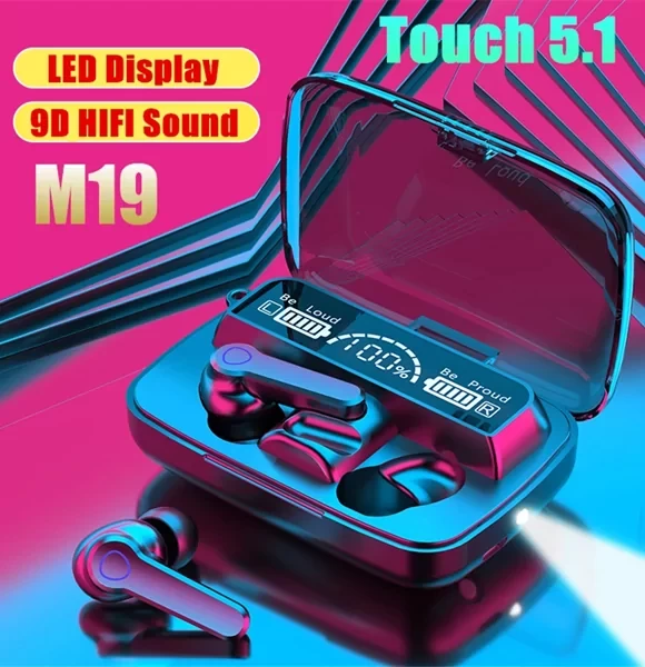 M19 Earbuds TWS Earphone Intelligent Touch Control Wireless Bluetooth 5.1