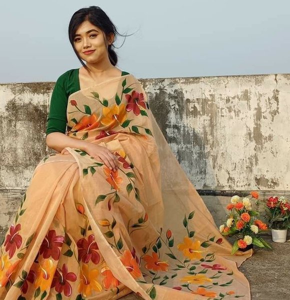 High Quality Screen Print Dhupian Silk Saree GM-318