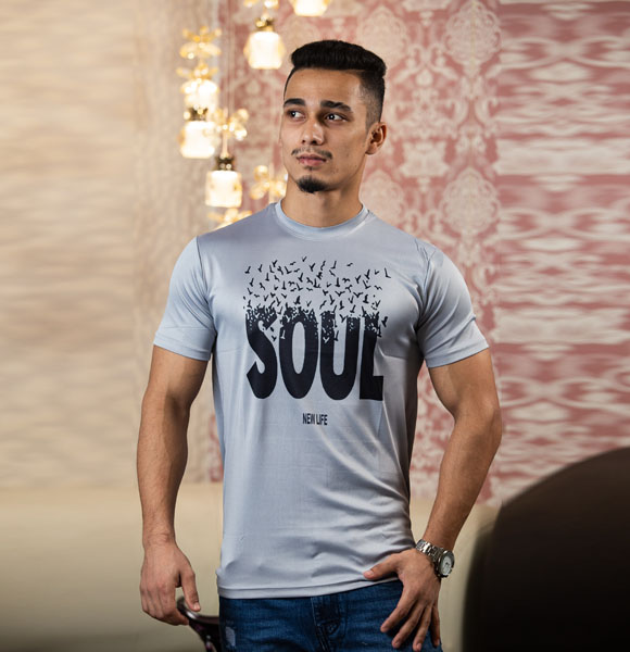 Summer Comfortable Jersey Round Neck T-shirt For Men