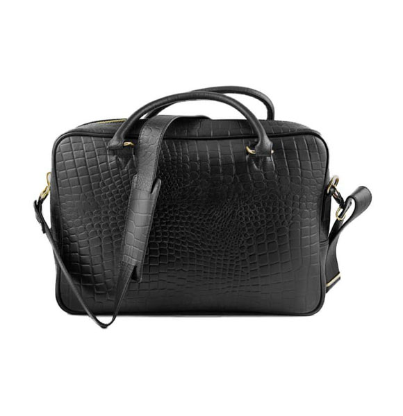 Croco Print Black Briefcase Official Leather Bag SB-W15