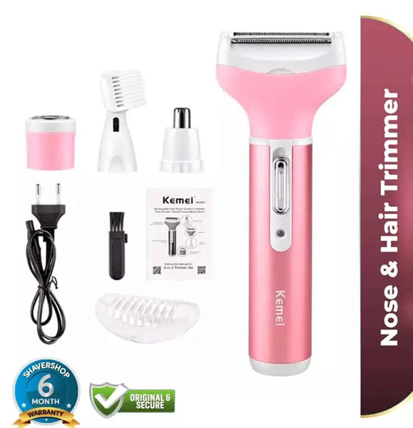 Kemei KM-6637 Multi Functional 4 In 1 Shaver For Women