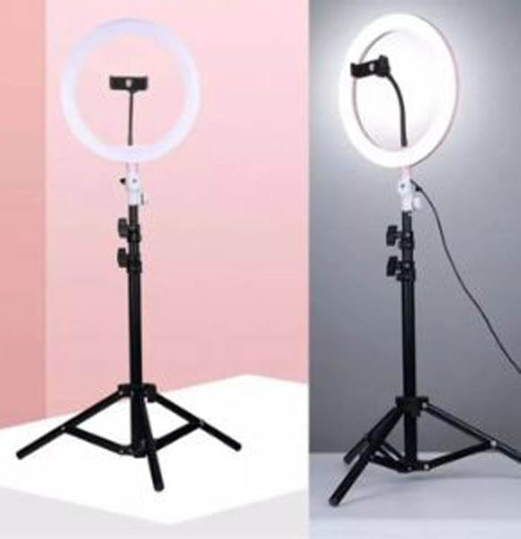 10 inch Ring Light Tripod Stand Studio set for YouTube/Facebook Live Video Tiktok Video (H&G)