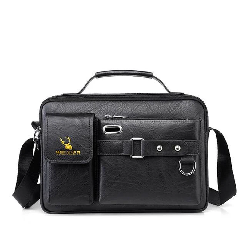 Men's Pu Leather Shoulder Bag (Black Shape)