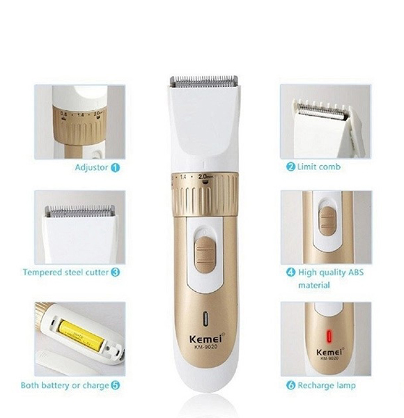 Kemei KM-9020 Electric Hair Clipper Rechargeable Men Hair Trimmer Gold (NNZ)