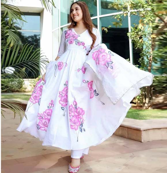 Pink Gown Three Pieces Leis Work GM-885