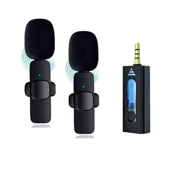 K35 Dual Wireless Microphone For 3.5mm Supported Devices